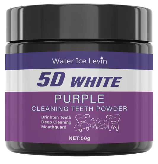 Purple Teeth Cleaning Powder - Sulfate-Free, Deep Cleaning and Polishing, Whitens Teeth in 5 Days, Portable for Daily Use and Travel